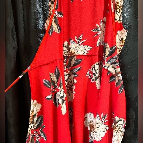 Red Floral Sleeveless Wrap Dress Made By zeagoo. Women’s Size Small. - Picture 7 of 8